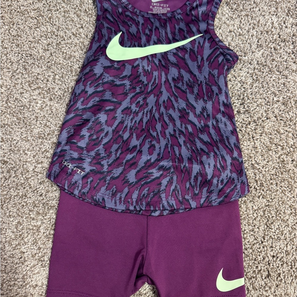 Nike Purple and Lime Activewear Set